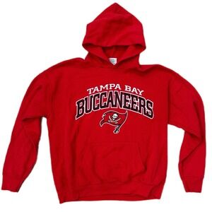 Vintage 1998 Tampa Bay Buccaneers Lee Sports Hoodie Red NFL Sweatshirt Men's L